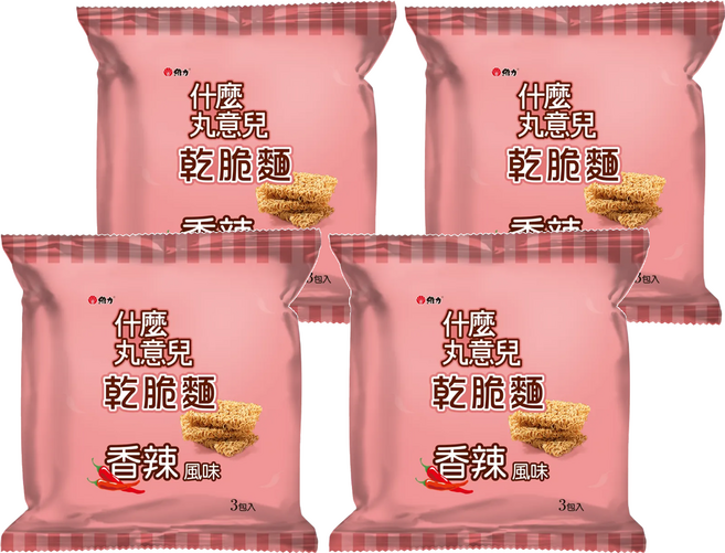 維力 什麼丸意兒 乾脆麵 香辣風味 3入組, 105g, 4袋