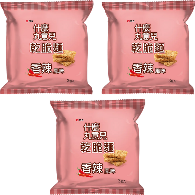 維力 什麼丸意兒 乾脆麵 香辣風味 3入組, 105g, 3袋
