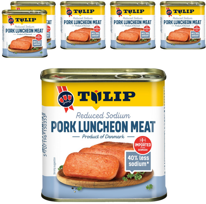 TULIP 特級豬肉餐肉 減鈉40%, 340g, 6罐