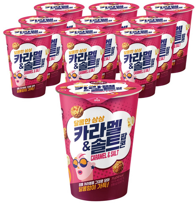 다르다 카라멜 앤 솔트 팝콘, 70g, 10개