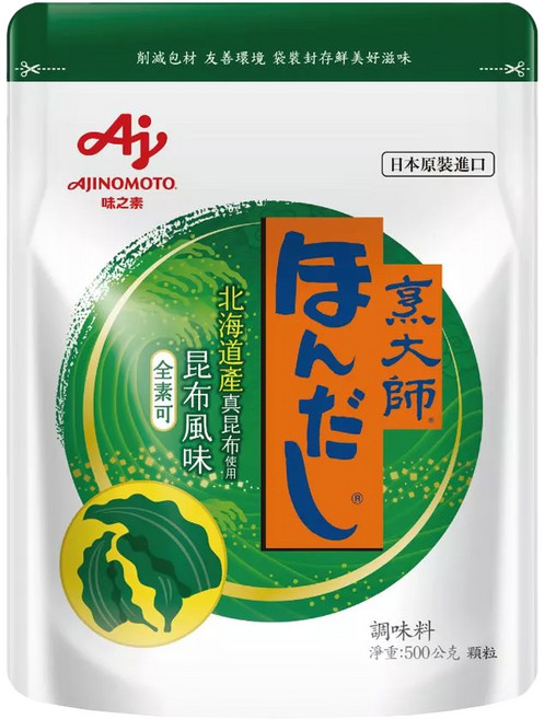 HONDASHI 烹大師 味之素 昆布風味調味料, 1個, 500g