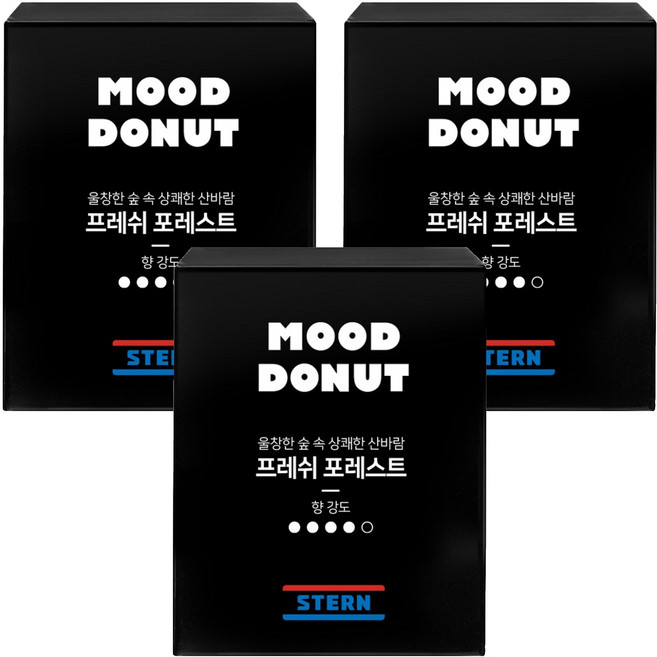 스턴 무드도넛 차량용 방향제 리필, 3개, 프레쉬포레스트