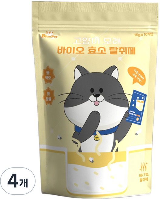 블루펫 고양이 모래 바이오 효소 탈취제, 150g, 4개