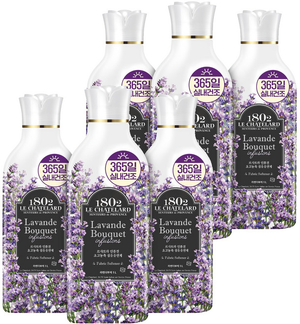 르샤트라1802 인퓨전 초고농축 섬유유연제 라벤더부케향 본품, 6개, 1L