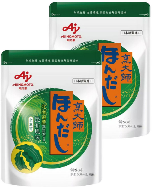 HONDASHI 烹大師 味之素 昆布風味調味料, 2包, 500g