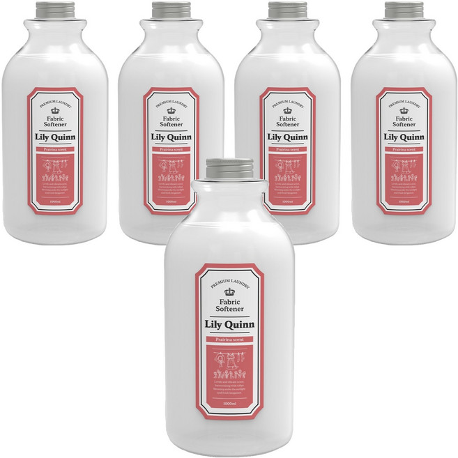 릴리퀸 프리미엄 고농축 섬유유연제 프레리나, 1L, 5개