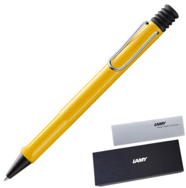 LAMY 사파리 볼펜 + 케이스 + 리플렛, 옐로우, 1개