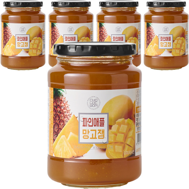 초록원 파인애플 망고잼, 560g, 5개