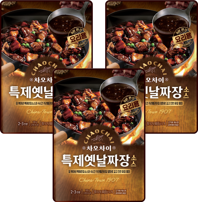 차오차이 특제짜장 소스, 165g, 3개