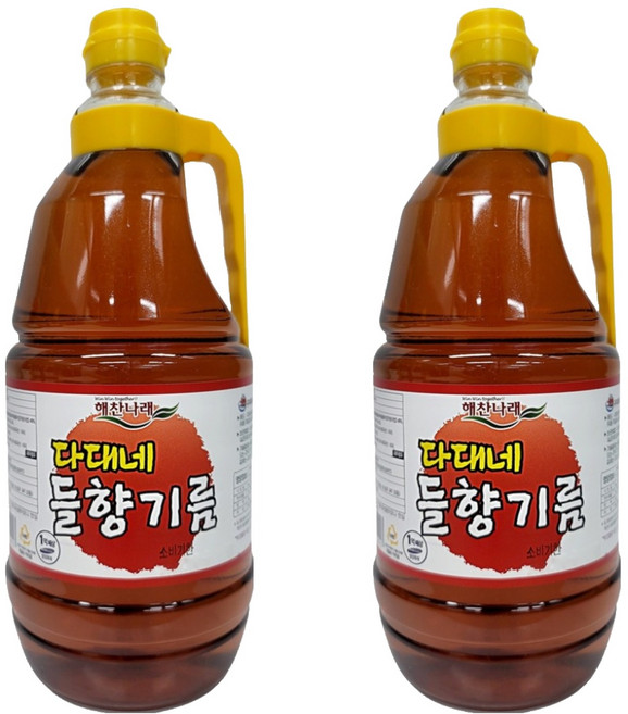 해찬나래 다대네 들향기름, 2개, 1.8L