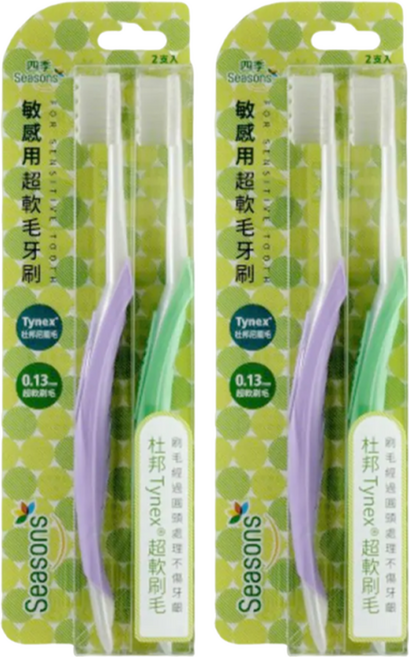 Seasons 四季 超軟毛牙刷 杜邦刷毛 4717220214259, 2支, 2組