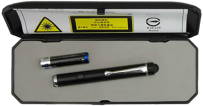 W.I.P 台灣聯合文具 袖珍型雷射筆 1mW紅光, 黑色, 1支