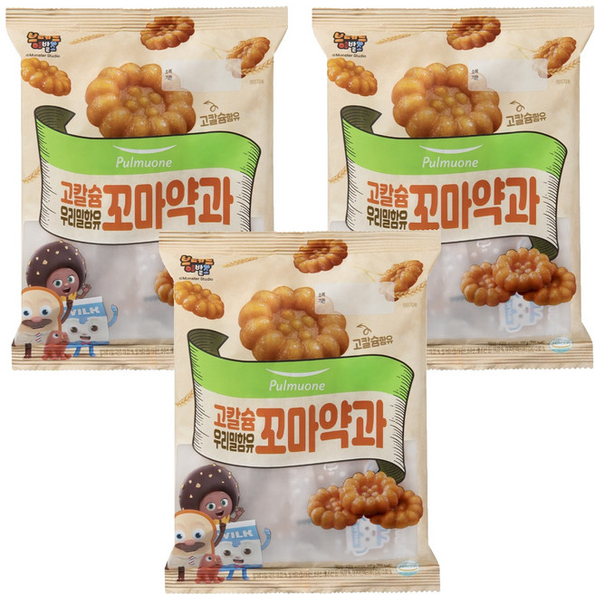 풀무원 우리밀함유 고칼슘 꼬마약과, 밀, 200g, 3개