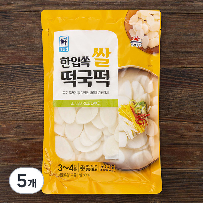 대림선 한입쏙 쌀떡국떡, 500g, 5개