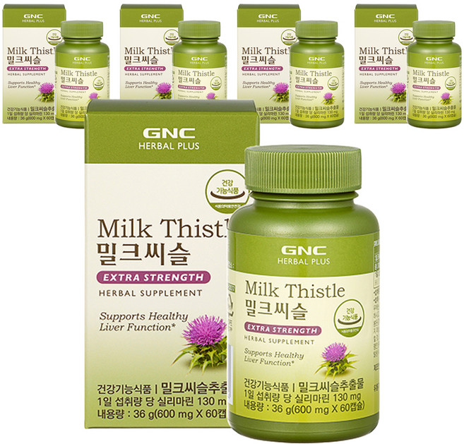 GNCHERBALPLUS 밀크씨슬, 60정, 5개