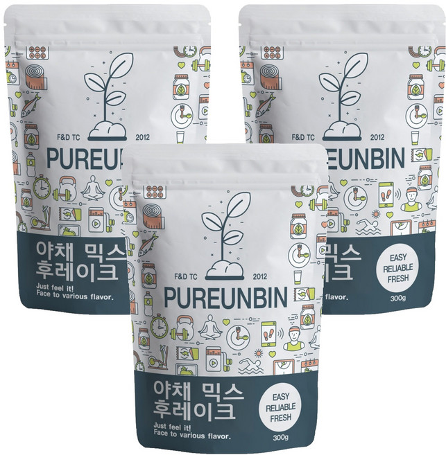 푸른빈 야채 믹스 후레이크, 300g, 3개