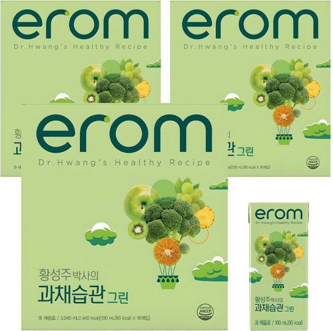 이롬 과채습관 그린, 190ml, 48개