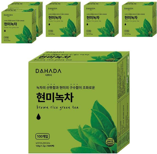 다하다 현미녹차, 1.2g, 100개입, 6개