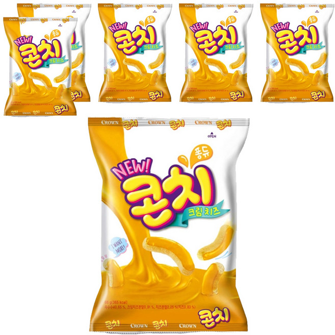 크라운 콘치 크림치즈 과자, 66g, 6개