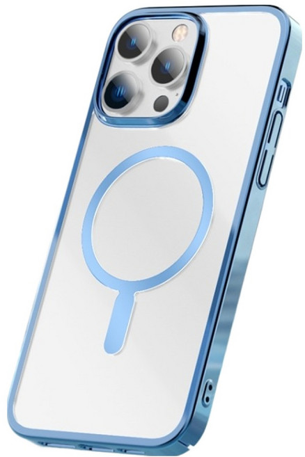 CASE.MATE 手機 保護殼 手機保護殼 iPhone 14 Pro Max 磁吸 MagSafe 透明 髮絲紋 遠峰藍 1個