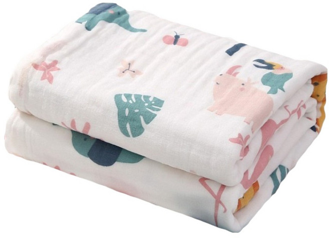 純棉六層紗布兒童浴巾, 森林動物園, 1條