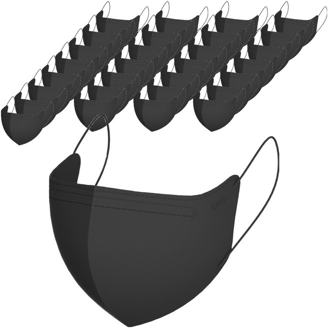 가드데이 KF94 새부리형 황사방역 컬러 마스크 대형, 검정색, 1개, 100매입