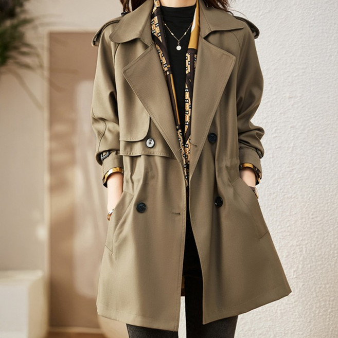 페이퍼먼츠 이뉴 더블 단추 하프 바바리 자켓 06037