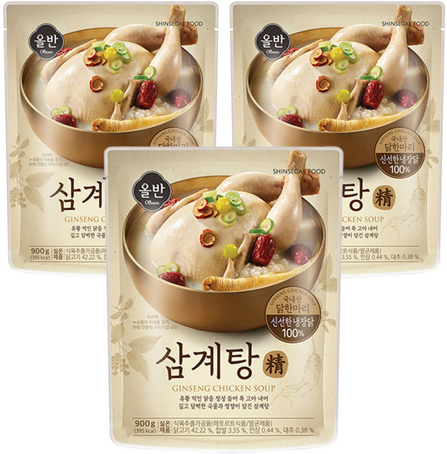 올반 삼계탕 정, 900g, 3개