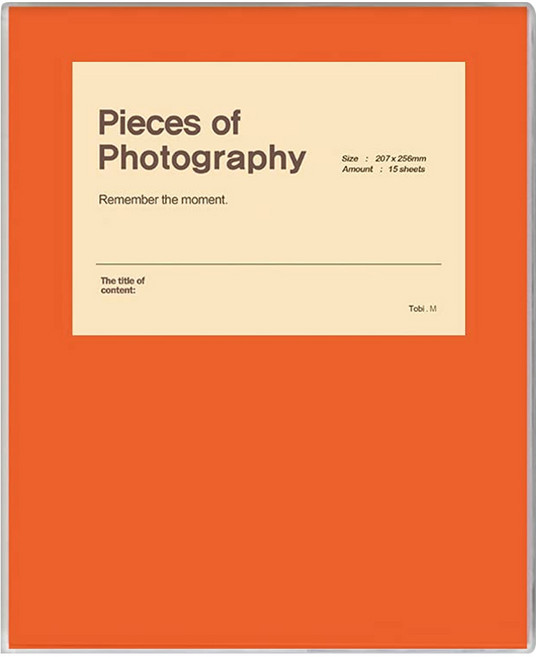 mungubaekseo 黏貼式相冊 黑色內頁, 橘色, 25張