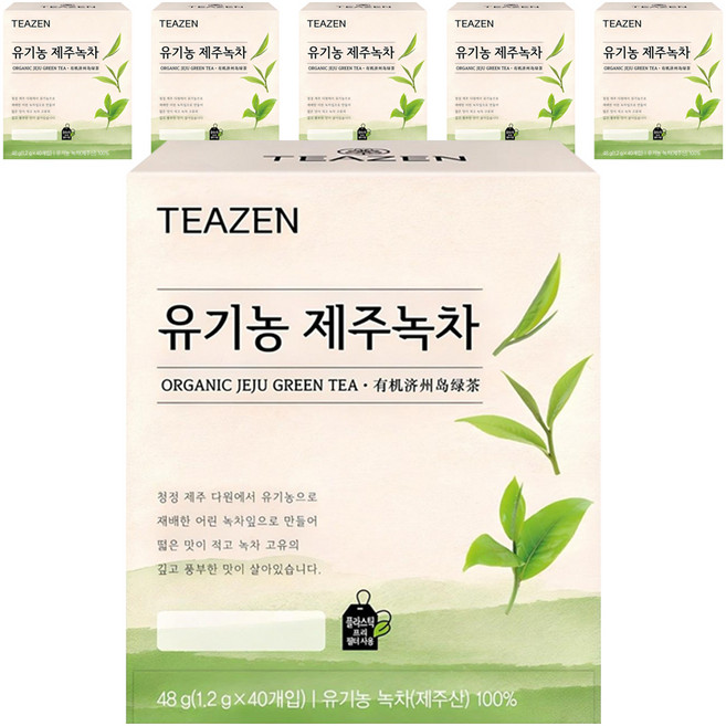 티젠 유기농 제주녹차, 1.2g, 40개입, 6개