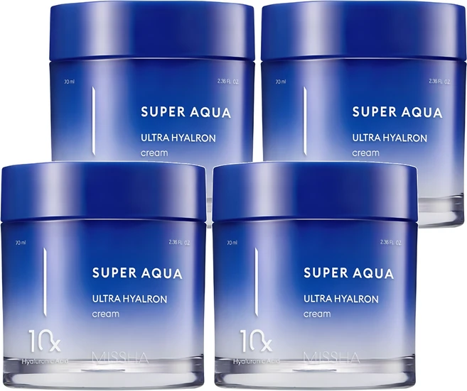 미샤 수퍼 아쿠아 울트라 히알론 크림, 70ml, 4개 - 쿠팡