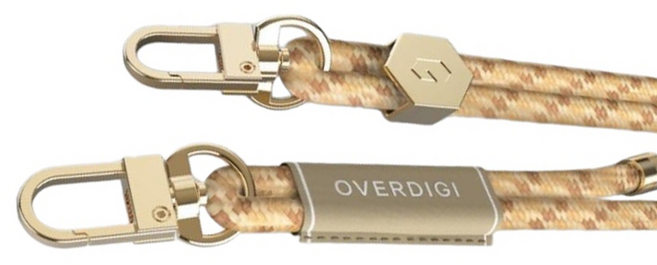 OVERDIGI 快拆肩背長繩 - 焦糖棕 長度可調 輕巧穩固金屬扣環 搭配掛繩片, 1條