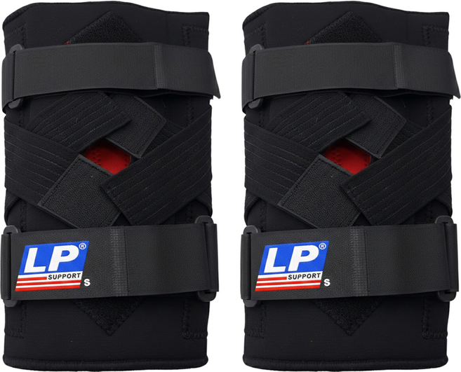LP SUPPORT 穩定型彈簧膝關節護具 LP-734, 2個, 黑色