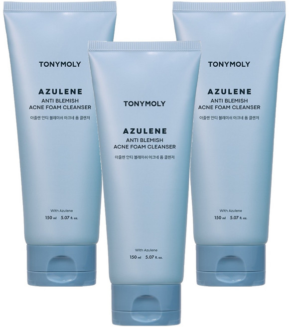 토니모리 아줄렌 안티 블레미쉬 아크네 폼클렌저, 3개, 150ml