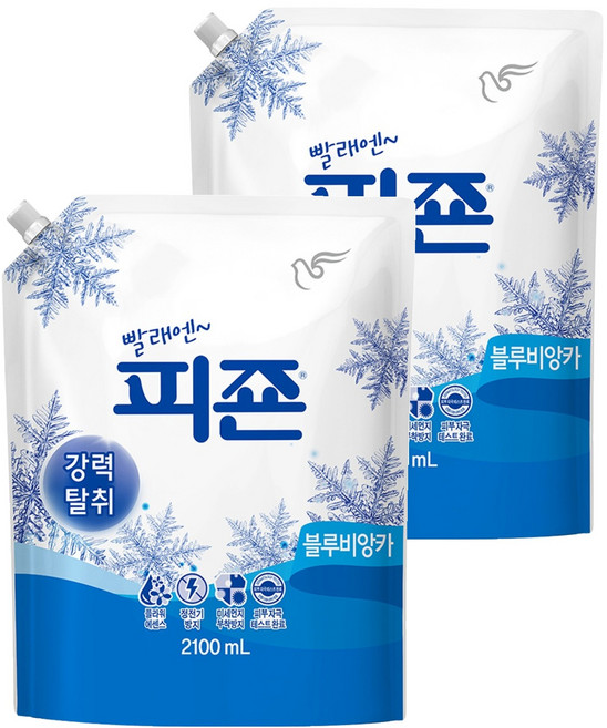 피죤 레귤러 섬유유연제 블루비앙카 리필, 2.1L, 1개입, 2개