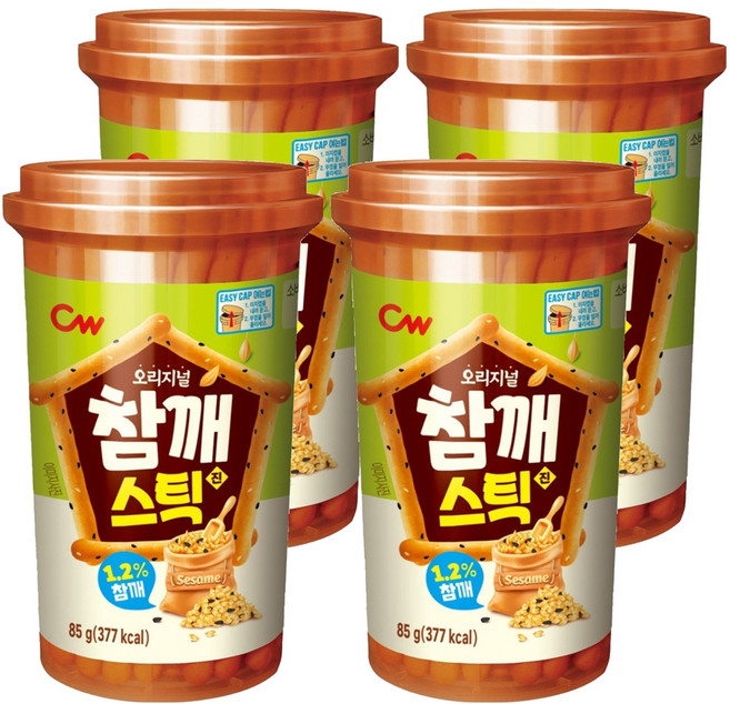 청우식품 참깨스틱 진, 85g, 4개