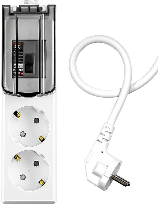 써지오 고용량 배선차단 멀티탭 2구 WI-MC1626, 1.5m, 화이트 + 블랙, 1개