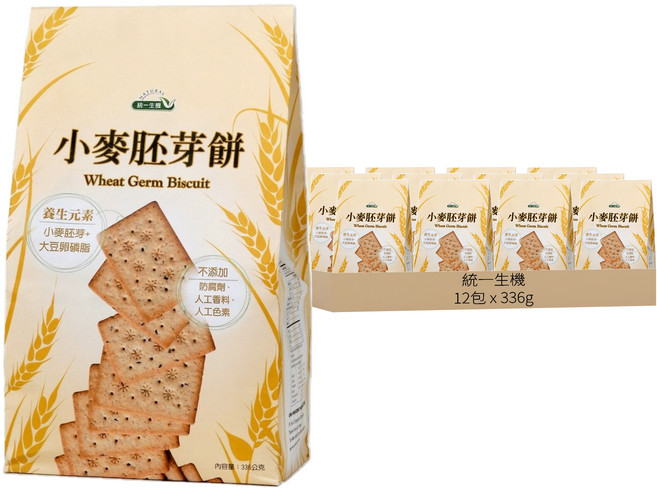 統一生機 小麥胚芽餅, 336g, 12包
