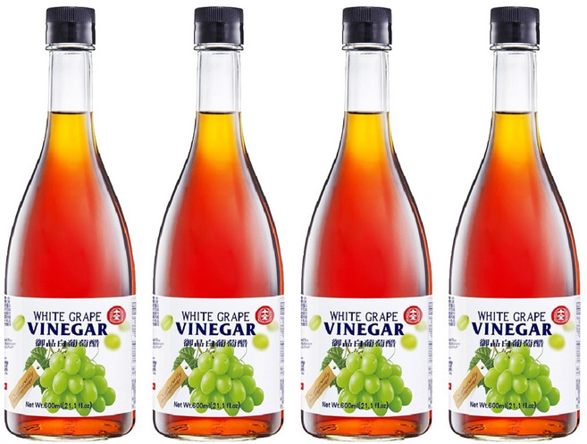 十全御品白葡萄醋 600ml, 4瓶