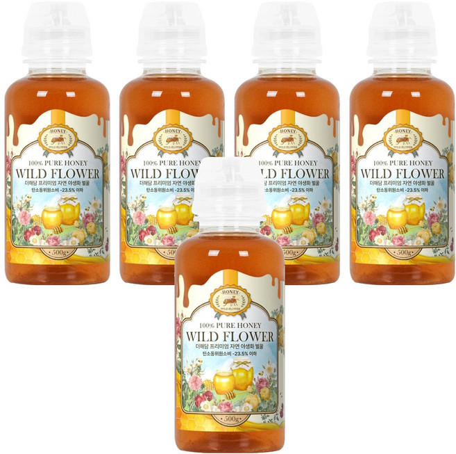 THE해담 프리미엄 자연 야생화 벌꿀, 500g, 5개