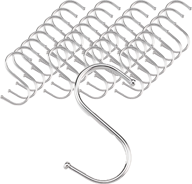 咪咪購物 不鏽鋼 S型掛勾 30個, 銀色款中號