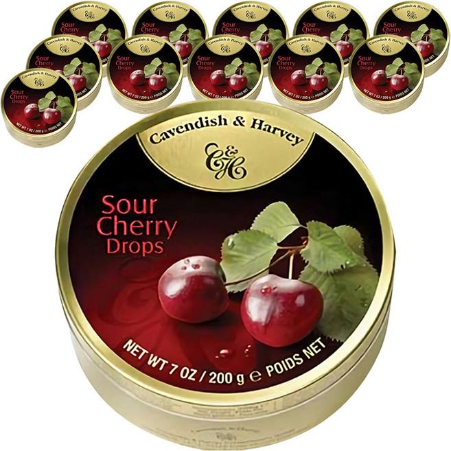 캐빈디쉬앤하비 캔디 체리맛, 200g, 12개