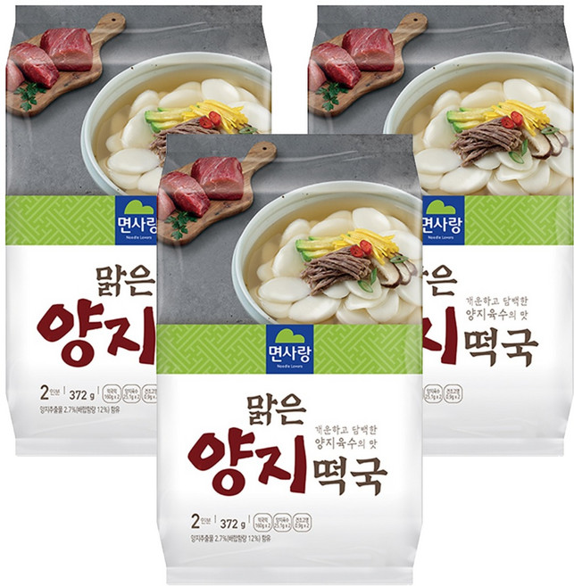 면사랑 맑은 양지 떡국 2인, 372g, 3개