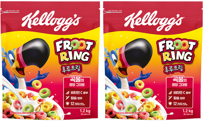 켈로그 후르트링 시리얼, 1.2kg, 2개
