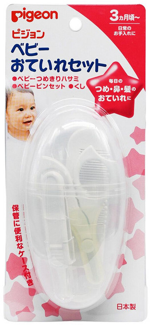 pigeon 貝親 修容組 3個月以上適用, 白色, 1組