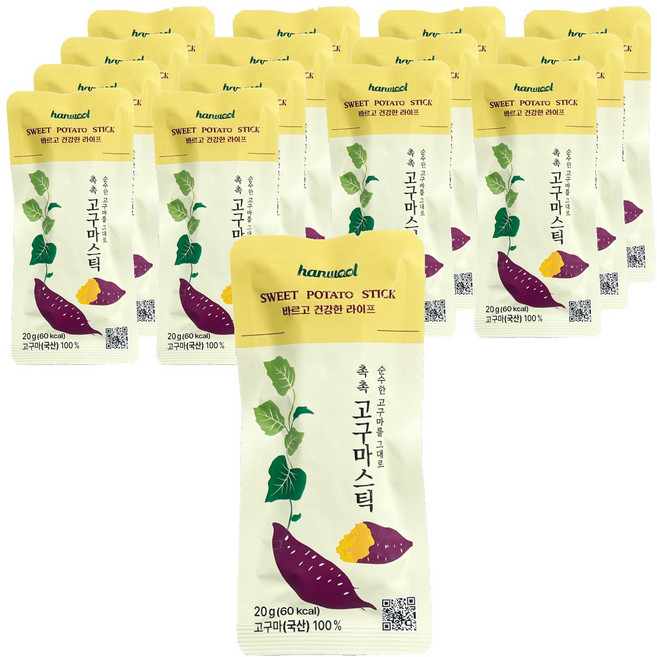 한울 촉촉 고구마 스틱, 20g, 15개