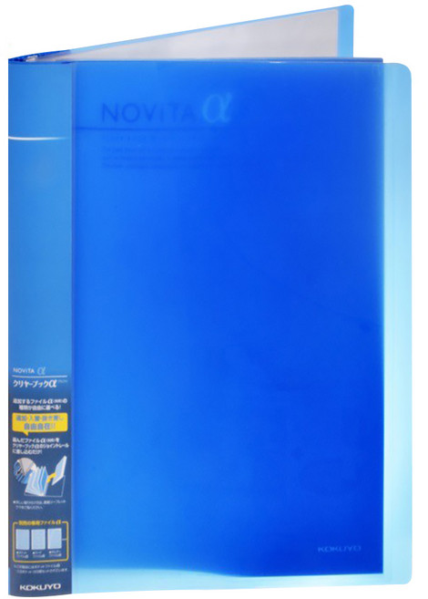 KOKUYO 國譽 NOViTA α系列 組合資料簿 彈性背幅設計 A4大小透明口袋 文件收納, 藍色, 1本