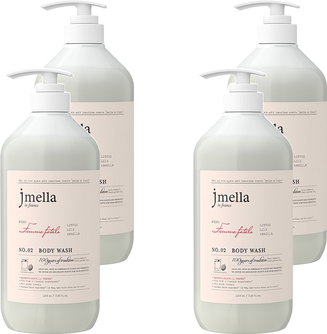 jmella 法式漫舞香水沐浴乳 No.02 Femme Fatale, 1L, 4瓶