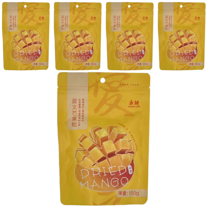 永禎 愛文芒果乾 無糖, 100g, 5包