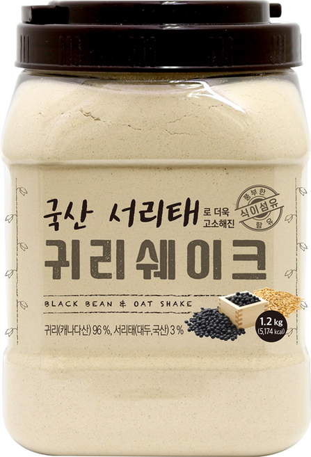 태광선식 서리태로 더욱 고소해진 귀리쉐이크, 1.2kg, 1개